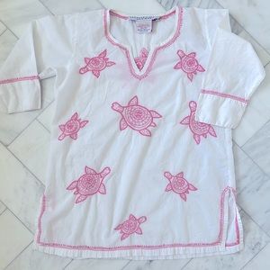 Gretchen Scott designs embroidered tunic/cover-up, Girls size 6/8